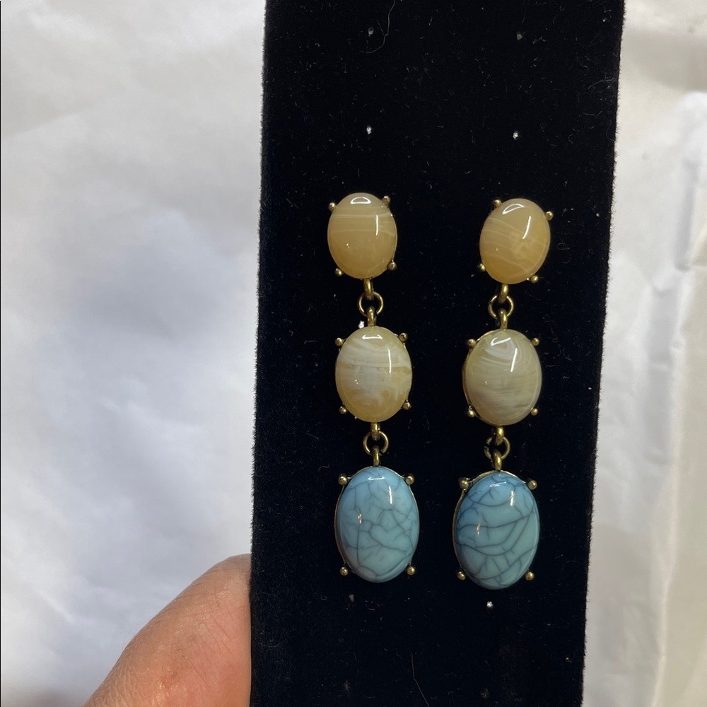 Sugarfix Three Faux Stones Dangle Pierced Earrings. P